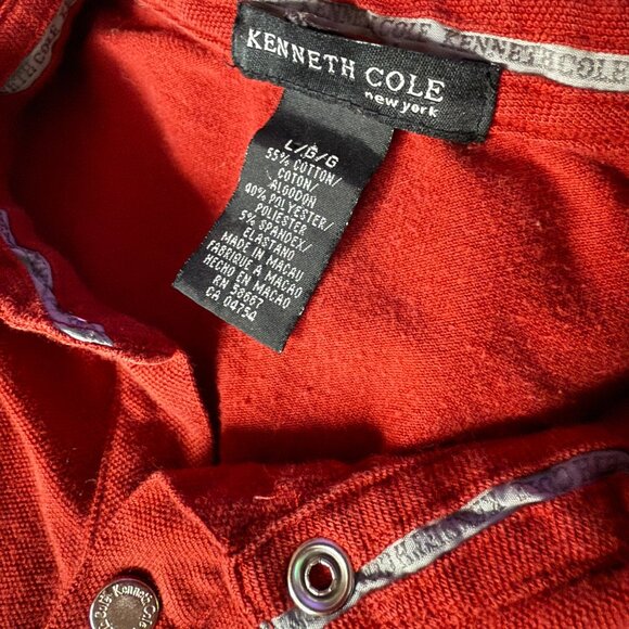 Kenneth Cole Men's Red Polo, Large - Picture 3 of 4